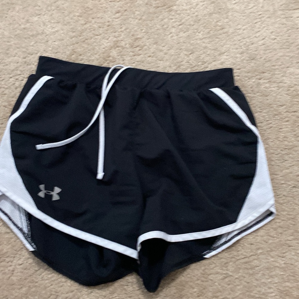 Under Armour athletic gym summer shorts black and white xs womens - Picture 4 of 9